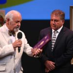 Narsai David and Sabri Atman, Seyfo Center, Receiving the Mesopotamian achievement award of “Raab Avoodi” at Mesopotamian Night concert in San Jose, CA, August 2,  2015.