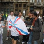Sabri Atman and Moshe Malki, Riad Asmar, Marathon for the recognition of the Assyrian genocide in Brussels, Belgium, 2009